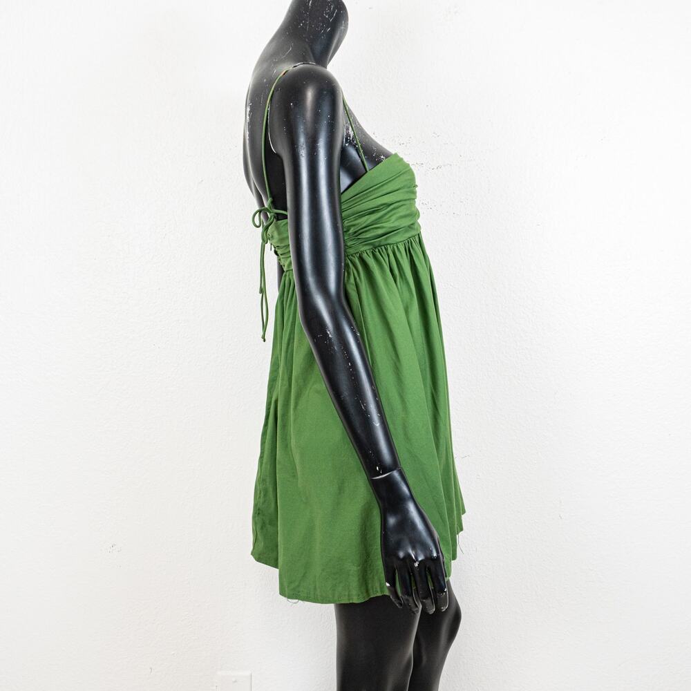 Reformation Caterina Babydoll Mini Dress in Green Organic cotton size 4 - Picture 9 of 10